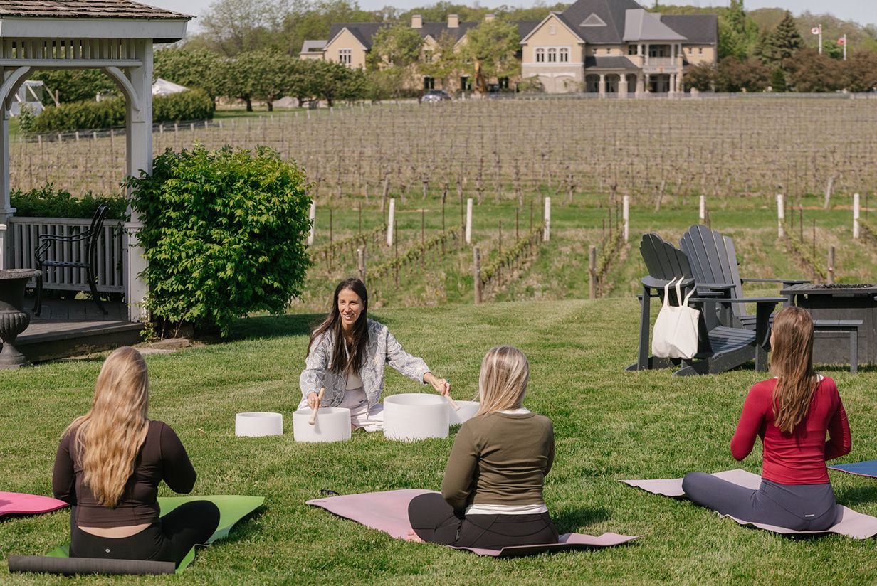Yoga and Sound Baths in the Vineyard